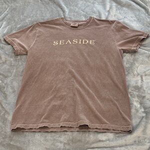 Seaside Logo Short Sleeve Tee in Brown